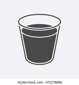 Glass milk icon black. Single bio, eco, organic product icon from the big milk set.