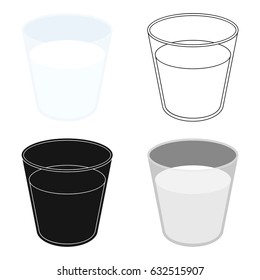 Glass milk icon cartoon. Single bio, eco, organic product icon from the big milk cartoon.