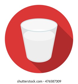 Glass milk icon flat. Single bio, eco, organic product icon from the big milk set.