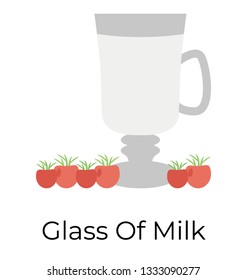 Glass of milk icon, healthy food 