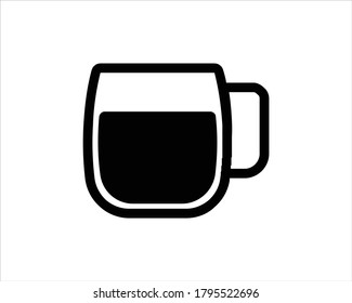 Glass of milk icon outline and linear vector.