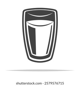 Glass of milk icon transparent vector isolated