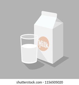 Glass milk icons vector.
