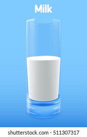 Glass of milk . Illustration isolated on background. Graphic concept for your design