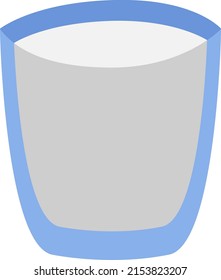 Glass of milk, illustration, vector on a white background.