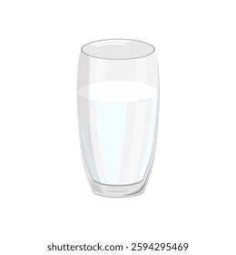 A glass of milk, isolated on a white background.Vector illustration of a drink.
