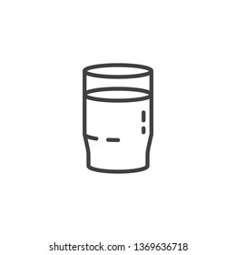 Glass of milk line icon. linear style sign for mobile concept and web design. Milk drink glass outline vector icon. Symbol, logo illustration. Pixel perfect vector graphics