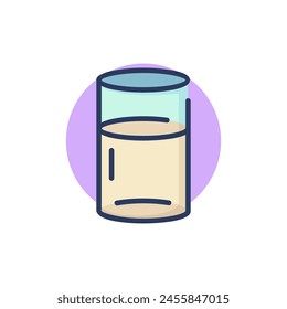 Glass of milk line icon. Mug, drink, liquid outline sign. Diary product, organic food, breakfast concept. Vector illustration for web design and apps