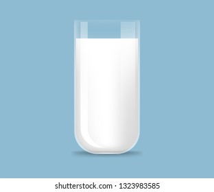 Glass of milk mockup design. Milk daily farm fresh. Dairy product natural organic.