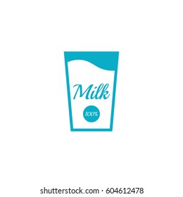A glass of milk. Modern vector icon. Contemporary Illustration.