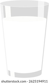 Glas mit Milch. Einfaches, vektorisoliertes Bild eines mit Milch gefüllten Glases.