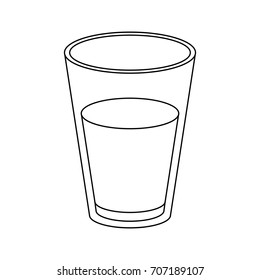 Glass Milk Sketch Silhouette On White Stock Vector (Royalty Free ...