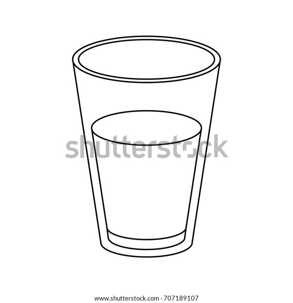 Glass Milk Sketch Silhouette On White Stock Vector (Royalty Free ...