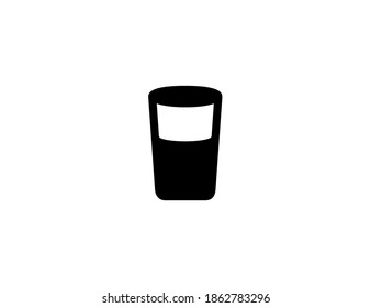 Glass of milk vector icon. Isolated glass of milk illustration