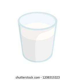 Glass of milk. Milk. White background. Vector illustration. EPS 10.