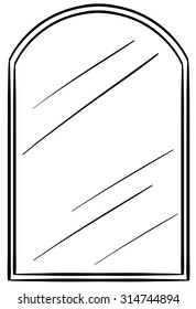 Glass mirror with frame illustration