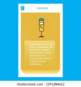 Glass mobile vertical banner design design. Vector