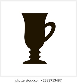 Glass mocha cappuccino coffee toast icon isolated. Stencil cup Hand drawn Vector stock illustration EPS 10