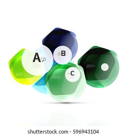 Glass modern geometrical hexagon abstract background. Vector template for print workflow layout, diagram, number options or web design banner