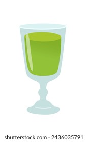 Vaso de cóctel de mojito ilustración vectorial de dibujos animados. Bebida de alcohol de menta de verano aislado sobre fondo blanco. Limonada, jugo. Celebración con brindis y vítores. Hora de la fiesta. Concepto de menú de bebidas.