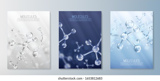 Glass molecules model. Reflective and refractive abstract molecular shape. Vector illustration - Shutterstock ID 1653812683
