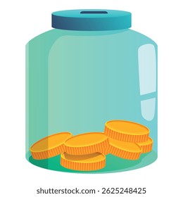 Glass money jar with a few gold coins inside, the concept of saving for retirement