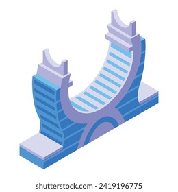 Glass moon building icon isometric vector. Nation tourism. Center structure