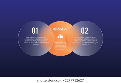 Glass morph inforgraphic circle chart for presentation, web element or UI UX objects. Vector Illustration