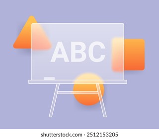 Glass morphism class board icon. Education element vector symbol