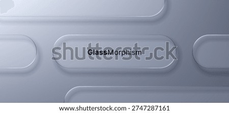 Glass morphism design with translucent shape. Vector liquid glass effect for minimal web background or user interface. Abstract ui ux element.