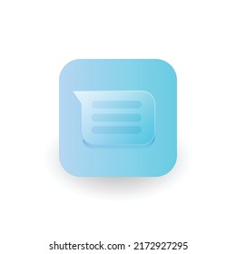 Glass morphism message icon design vector
