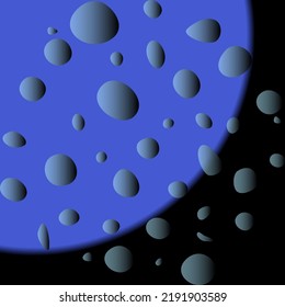 Glass morphism of outer space with meteorites