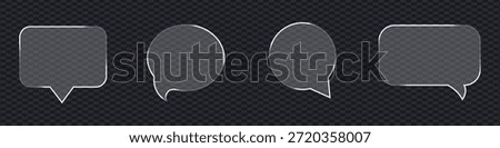 Glass morphism speech bubbles icon vector on transparent background. message, communication symbol. vector illustration.