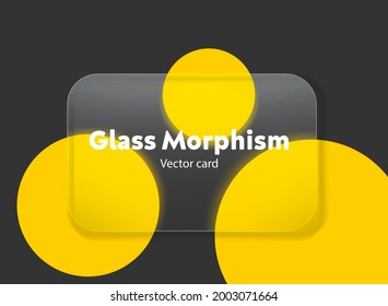 Glass morphism vector effect. For banners, websites, apps .Transparent frame in glass morphism.