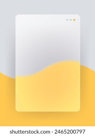 Glass morphism vertical blank browser window. Vector illustration