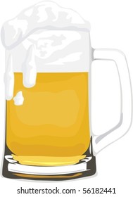 glass mug beer with spume