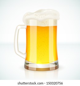 Glass mug of beer, vector illustration for your design