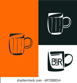 Glass mug of beer, vector illustration for your design. 