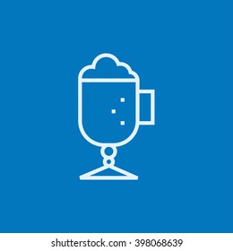 Glass mug with foam line icon.