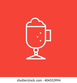 Glass mug with foam line icon.