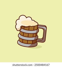 Vidrio o taza llena de Ilustración vectorial de dibujos animados de cerveza Colección de bebidas concepto icono aislado