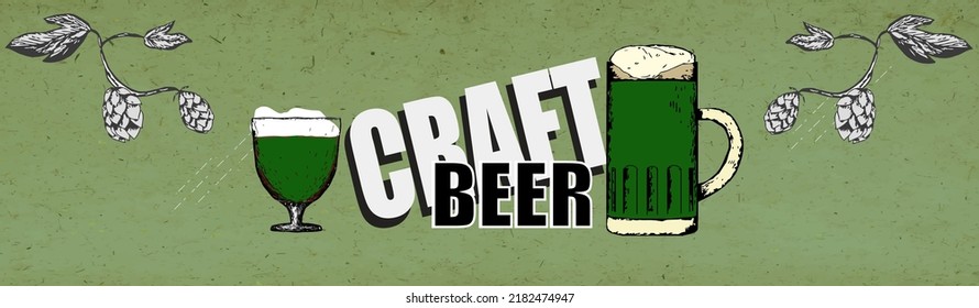 glass mug of green draft beer