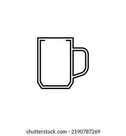 glass mug icon. simple, line, silhouette and clean style. black and white. suitable for symbol, sign, icon or logo