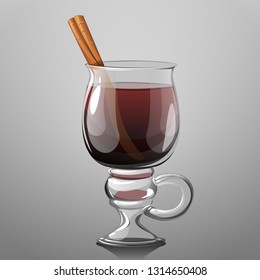 Glass of mulled wine, vector illustration