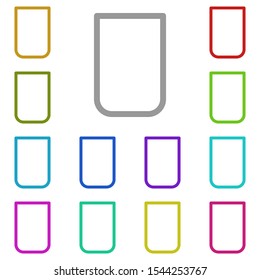 Glass multi color icon. Simple thin line, outline vector of glass drink icons for ui and ux, website or mobile application