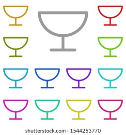 Glass multi color icon. Simple thin line, outline vector of glass drink icons for ui and ux, website or mobile application