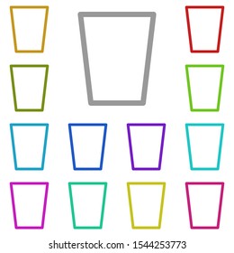 Glass multi color icon. Simple thin line, outline vector of glass drink icons for ui and ux, website or mobile application