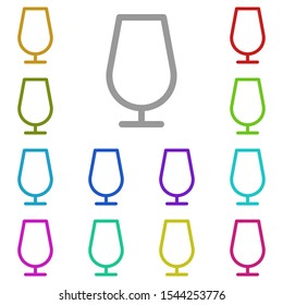 Glass multi color icon. Simple thin line, outline vector of glass drink icons for ui and ux, website or mobile application