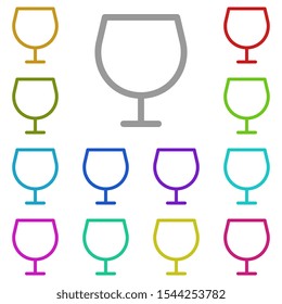 Glass multi color icon. Simple thin line, outline vector of glass drink icons for ui and ux, website or mobile application