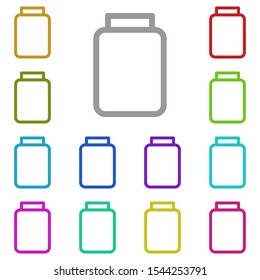 Glass multi color icon. Simple thin line, outline vector of glass drink icons for ui and ux, website or mobile application
